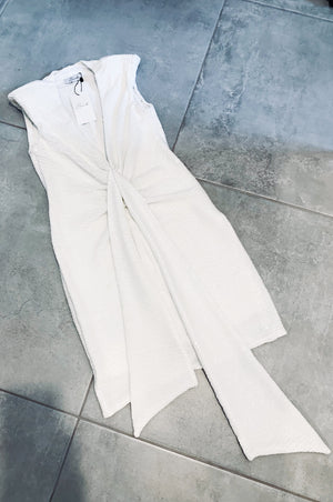 שמלת פלור | פייטים לבן
