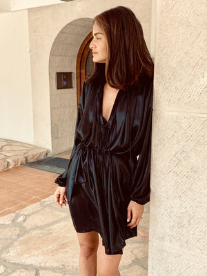 שמלת פריז | שחור מבריק