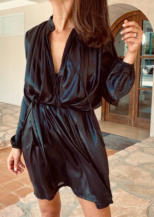שמלת פריז | שחור מבריק